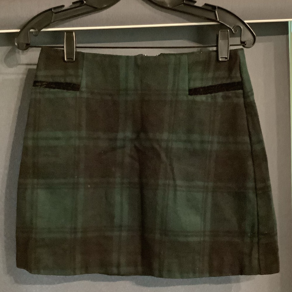 Copper key green plaid miniskirt